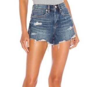 BlankNYC The Barrow High Rise Blue Denim Cut Off Jean Shorts Womens 14W NWT